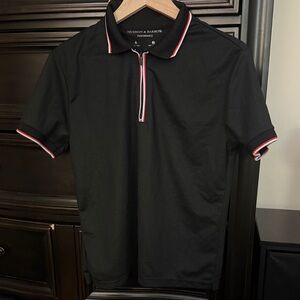 Hudson & Barrow Black Polo Shirt with Red and White Accents
